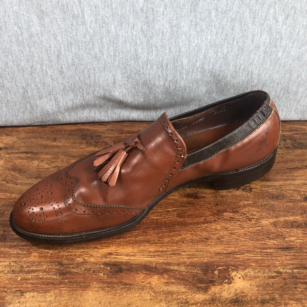 Allen Edmonds Canfield Leather Brown Semi Brogue Oxford Dress Shoes Size‎ 10 B - Picture 6 of 11